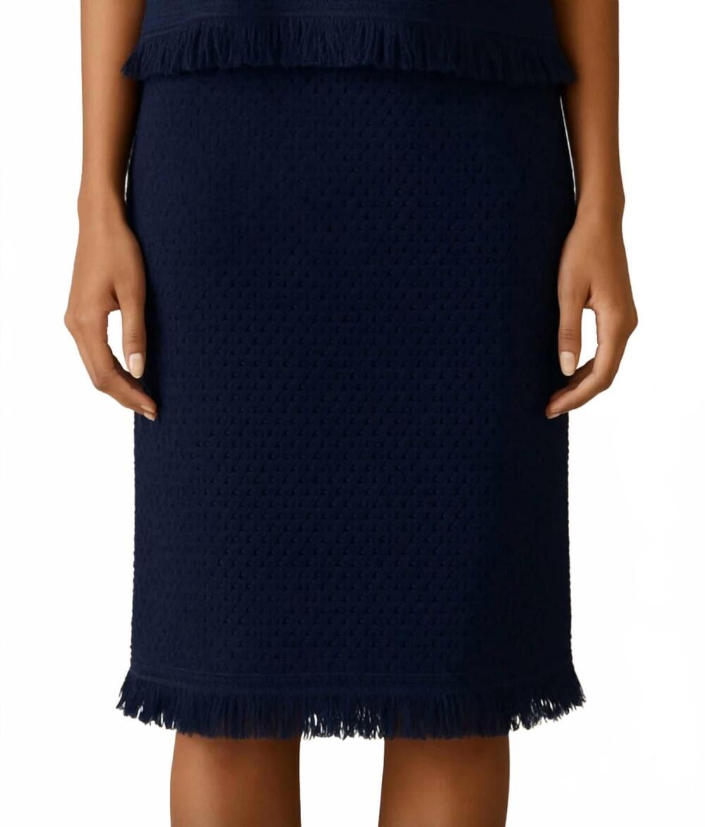 NEW VELVET BY GRAHAM & SPENCER women's blythe knit skirt in navy